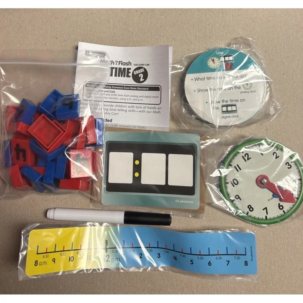 Lakeshore Math In A Flash Discovery Can Time,  Place Value Grade 2 Common Core